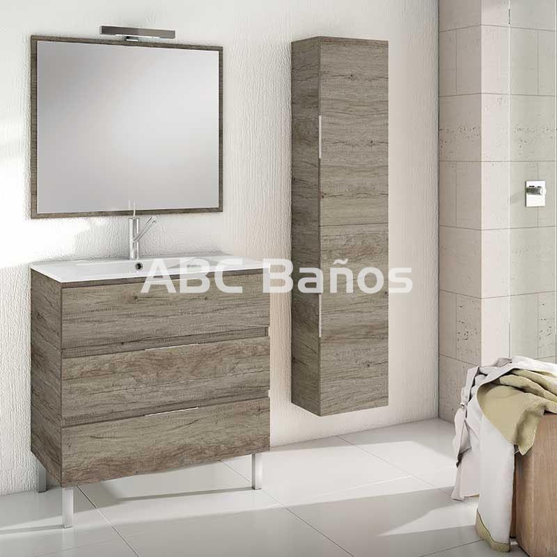 Mueble baño y lavabo modelo FUJI 80cm 3 cajones - ASEALIA